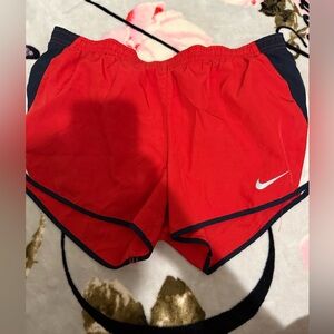 Nike Women's Red and Black Athletic Shorts